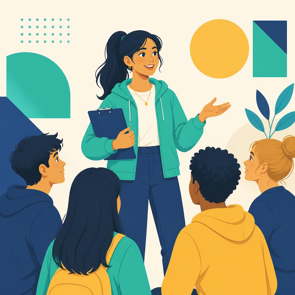 Confident student leader in a school hallway